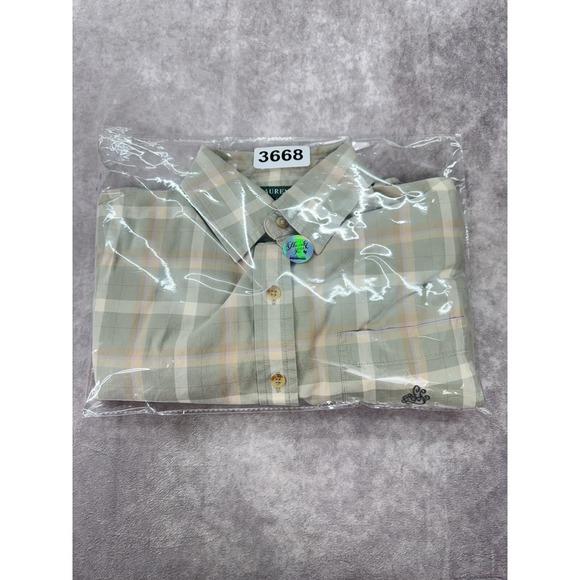 Lauren Ralph Lauren Vtg.  Women's Sz S Green/Pink Plaid Button Front Blouse - Picture 14 of 14